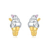 Simple Earrings 925 Sterling Silver Heart Shape Gold Plated