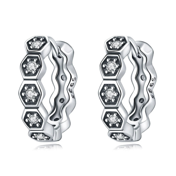 Simple Earrings 925 Sterling Silver Heart Shape Gold Plated