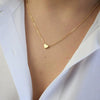 Simple Electroplated Alloy Heart Pendant Short Necklace With Cross Chain For Women