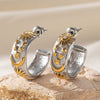 Simple Electroplated Geometric Titanium Steel Earrings For Women With Gold Twotone Design