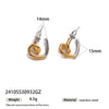 Simple Electroplated Geometric Titanium Steel Earrings For Women With Gold Twotone Design