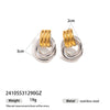 Simple Electroplated Geometric Titanium Steel Earrings For Women With Gold Twotone Design