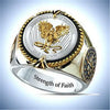 Simple Electroplated Metal Eagle Ring With Rhinestone Detail Animal Pattern Statement Ring For Men And Unisex