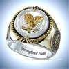 Simple Electroplated Metal Eagle Ring With Rhinestone Detail Animal Pattern Statement Ring For Men And Unisex