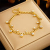 Simple Elegant All Match Irregular Round Diamond Chain Titanium Steel Jewelry Bracelet With Geometric Pattern And Electroplating