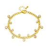 Simple Elegant All Match Irregular Round Diamond Chain Titanium Steel Jewelry Bracelet With Geometric Pattern And Electroplating