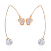 Simple Elegant Alloy Hollow Star And Heart Asymmetric Stud And Long Earrings With Electroplated Finish For Women