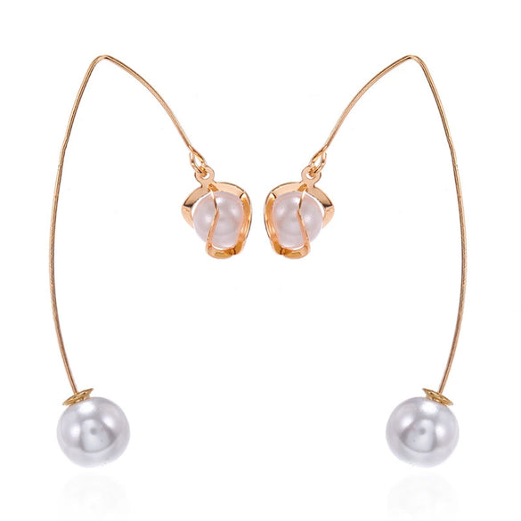 Simple Elegant Alloy Hollow Star And Heart Asymmetric Stud And Long Earrings With Electroplated Finish For Women