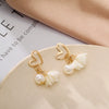 Simple Elegant Alloy Hollow Star And Heart Asymmetric Stud And Long Earrings With Electroplated Finish For Women