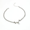 Simple Elegant Asymmetric Geometric Alloy Collarbone Necklace With Electroplated Pendant And Water Wave Chain