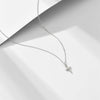 Simple Elegant Diamond Cross Sterling Silver 925 Silver Necklace For Women With Geometric Design