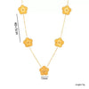Simple Elegant Fiveleaf Flower Clover Jewelry Suit For Women Geometric Pattern Titanium Steel Laser Electroplated