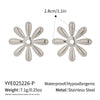 Simple Elegant Small Fresh Casual Pastoral Flower Earrings Stainless Steel 18K Real Gold Electroplated