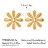 Simple Elegant Small Fresh Casual Pastoral Flower Earrings Stainless Steel 18K Real Gold Electroplated