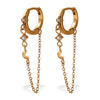 Simple Elegant 316L Stainless Steel Earrings Ear Clip Microinlaid Zircon Geometric Pattern 18K Gold Plated