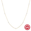 Simple Elegant Women's S925 Sterling Silver Pearl Stacked Collarbone Necklace With Geometric Design And Electroplating Process