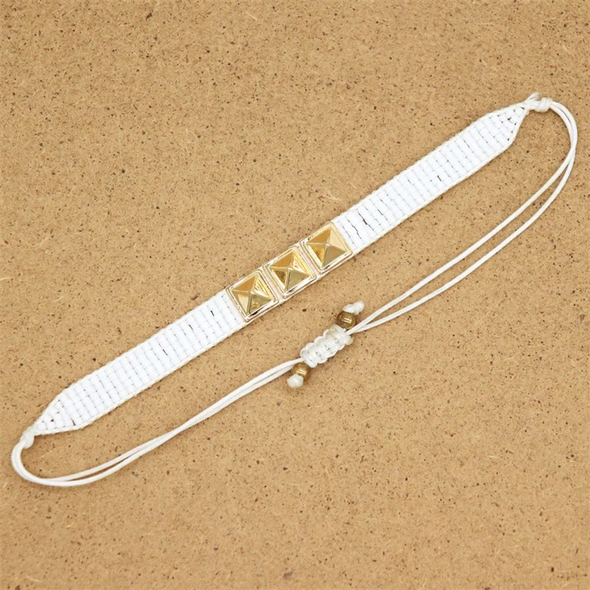 Streetwear Square Alloy Glass Wholesale Drawstring Bracelets