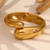 Simple Exaggerated Stainless Steel 18K Gold Plated Double Snake Head Cast Fashion Ol Geometry Bracelet For Women