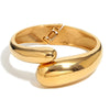 Simple Exaggerated Stainless Steel 18K Gold Plated Double Snake Head Cast Fashion Ol Geometry Bracelet For Women