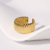 Simple Fashion All Match Punk Niche Design Geometric Stainless Steel Finger Ring With Electroplating
