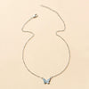 Simple Fashion Alloy Butterfly Necklace For Women With Electroplated Geometric Pendant And Water Wave Chain