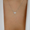 Simple Fashion Alloy Butterfly Necklace For Women With Electroplated Geometric Pendant And Water Wave Chain