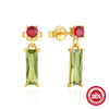 Simple Fashion Asymmetric Love Rectangular S925 Sterling Silver Earrings With Zirconia And Heart Shape Design