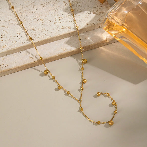 Simple Fashion Ball Ins Popular Stainless Steel Geometric Necklace For Girls With Electroplating