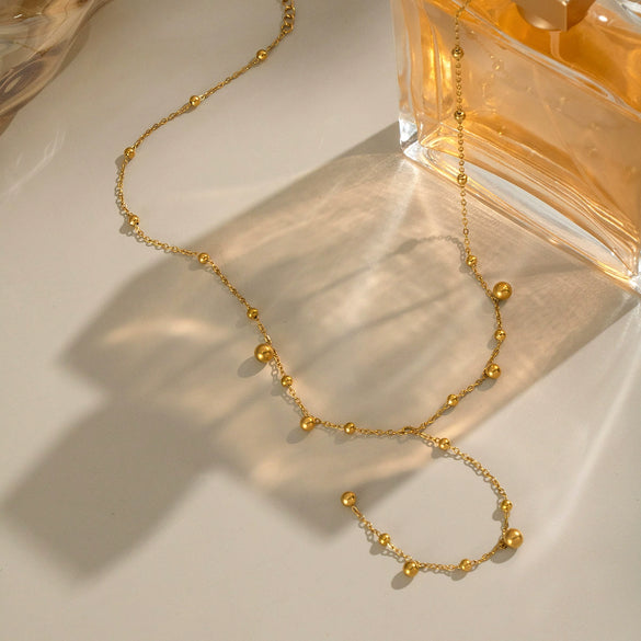 Simple Fashion Ball Ins Popular Stainless Steel Geometric Necklace For Girls With Electroplating