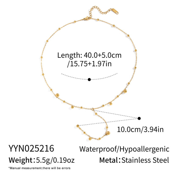 Simple Fashion Ball Ins Popular Stainless Steel Geometric Necklace For Girls With Electroplating