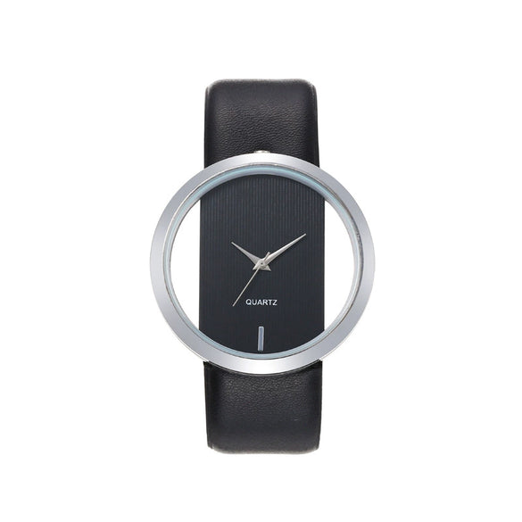 Simple Fashion Casual Universal Quartz Watch With Alloy Case Imitation Leather Strap And Rose Gold Pin Buckle Round Dial