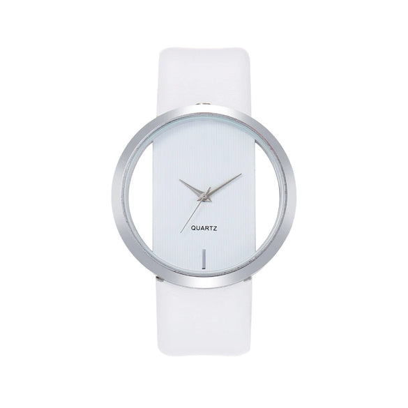 Simple Fashion Casual Universal Quartz Watch With Alloy Case Imitation Leather Strap And Rose Gold Pin Buckle Round Dial