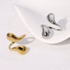 Simple Fashion Cold Wind Food Finger Ring Drop Shape Gold Plated Stainless Steel Ring For Women