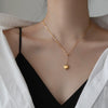 Simple Fashion Exquisite Gold Love Pull Titanium Steel Necklace For Women All Match Clavicle Chain Temperament Trendy Not Fading