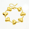 Simple Fashion Fadeless Heartshaped Adjustable Women's Stainless Steel Jewelry Bracelet With Electroplating Treatment