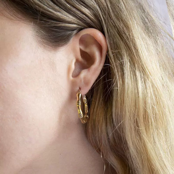 Simple Fashion Geometric Stainless Steel Hoop Earrings With Electroplating For Women