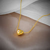 Simple Fashion Glossy 3D Love Heart Shape Pendant Bead Chain Necklace In Titanium Steel With Electroplating