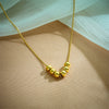 Simple Fashion Gold Round Beaded Titanium Steel Chain Jewelry Necklace With Geometric Pattern And Electroplating