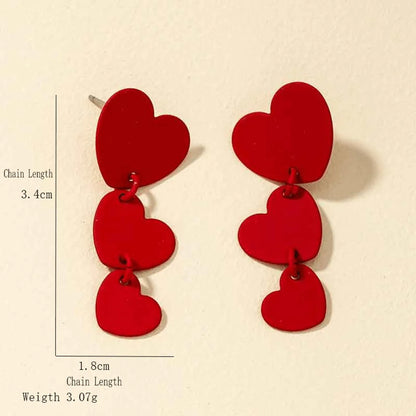 Simple Fashion Heart-shaped Tassel Earrings