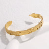 Simple Fashion Hollow Leaves Open Feather All Match Stainless Steel Bracelet With Electroplating Treatment