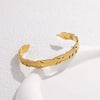 Simple Fashion Hollow Leaves Open Feather All Match Stainless Steel Bracelet With Electroplating Treatment