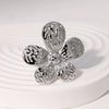 Simple Fashion Joker Flower Open Stainless Steel Ring With Electroplating Treatment