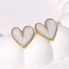 Simple Fashion Love Heartshaped Stainless Steel Earrings With Electroplating For Women