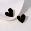 Simple Fashion Love Heartshaped Stainless Steel Earrings With Electroplating For Women