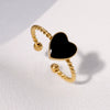 Simple Fashion Love Shaped Stainless Steel Ring For Women With Electroplating Treatment