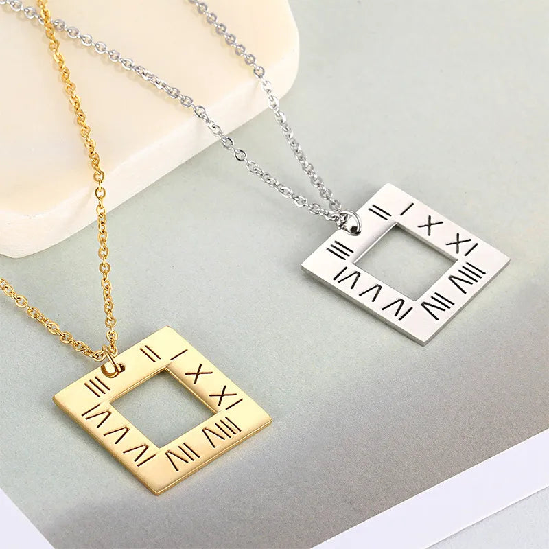 Wholesale Jewelry Fashion Letter Titanium Steel 18K Gold Plated Plating Pendant Necklace