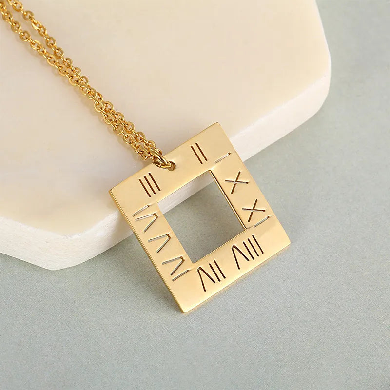 Wholesale Jewelry Fashion Letter Titanium Steel 18K Gold Plated Plating Pendant Necklace