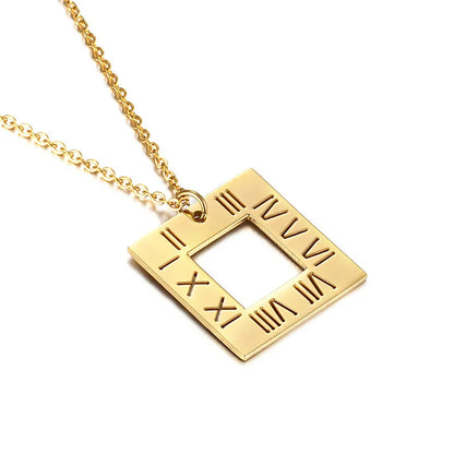 Wholesale Jewelry Fashion Letter Titanium Steel 18K Gold Plated Plating Pendant Necklace