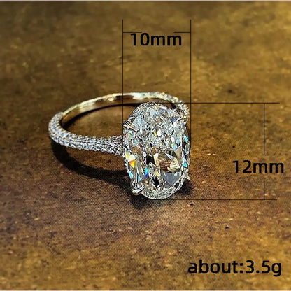 Simple Fashion Oversized Zircon Ladies Copper Ring Accessories