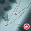 Simple Fashion S925 Sterling Silver Stacked Double Layer Devil's Eye Ochain Clavicle Necklace With Inlaid Zircon And Geometric Design